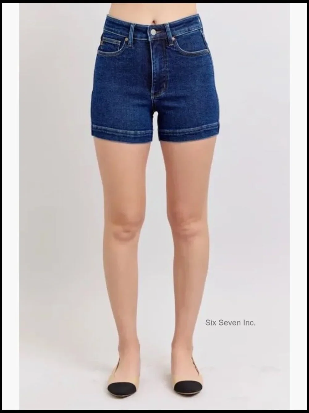 High Rise Tummy Control Denim Shorts 4.25